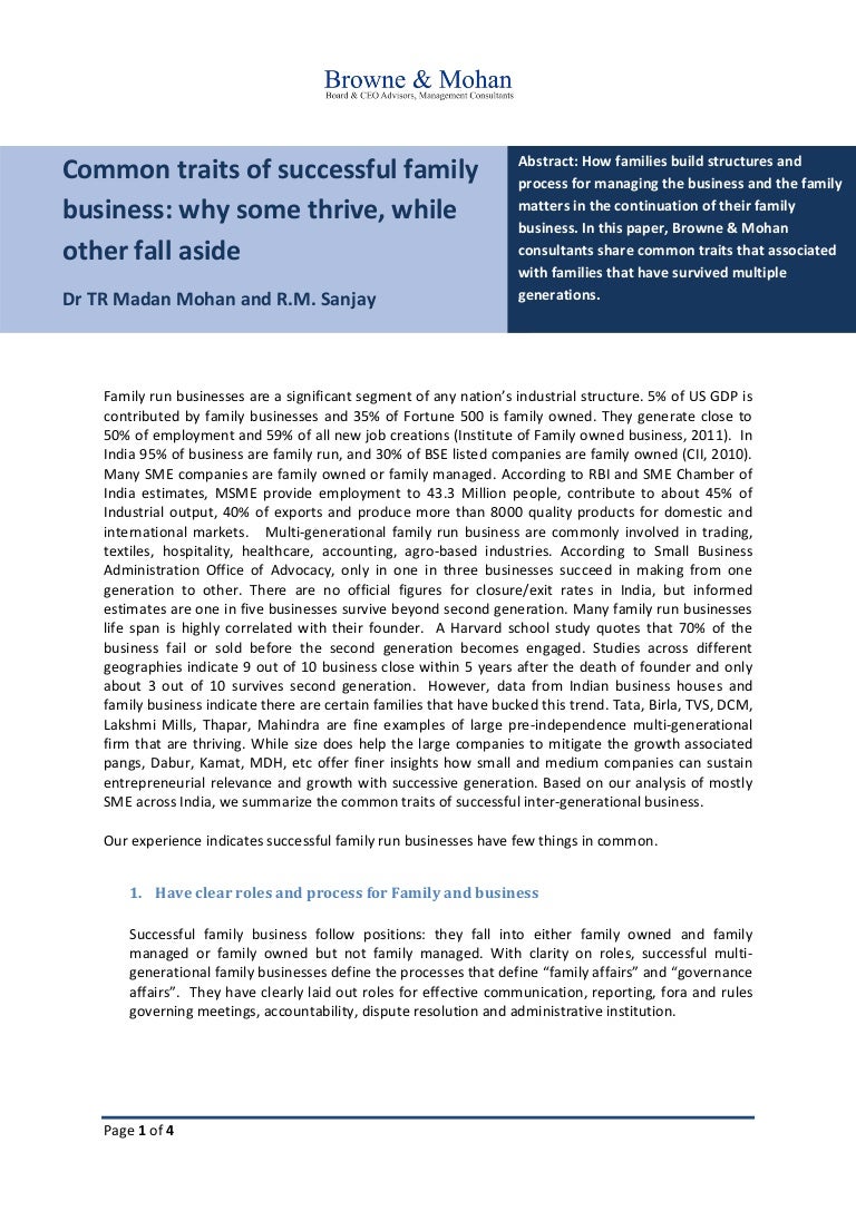 What leads to the collapse of the family business What leads to the collapse of the family business